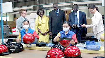 Nicaragua Delegation Visits Protec Helmet Factory