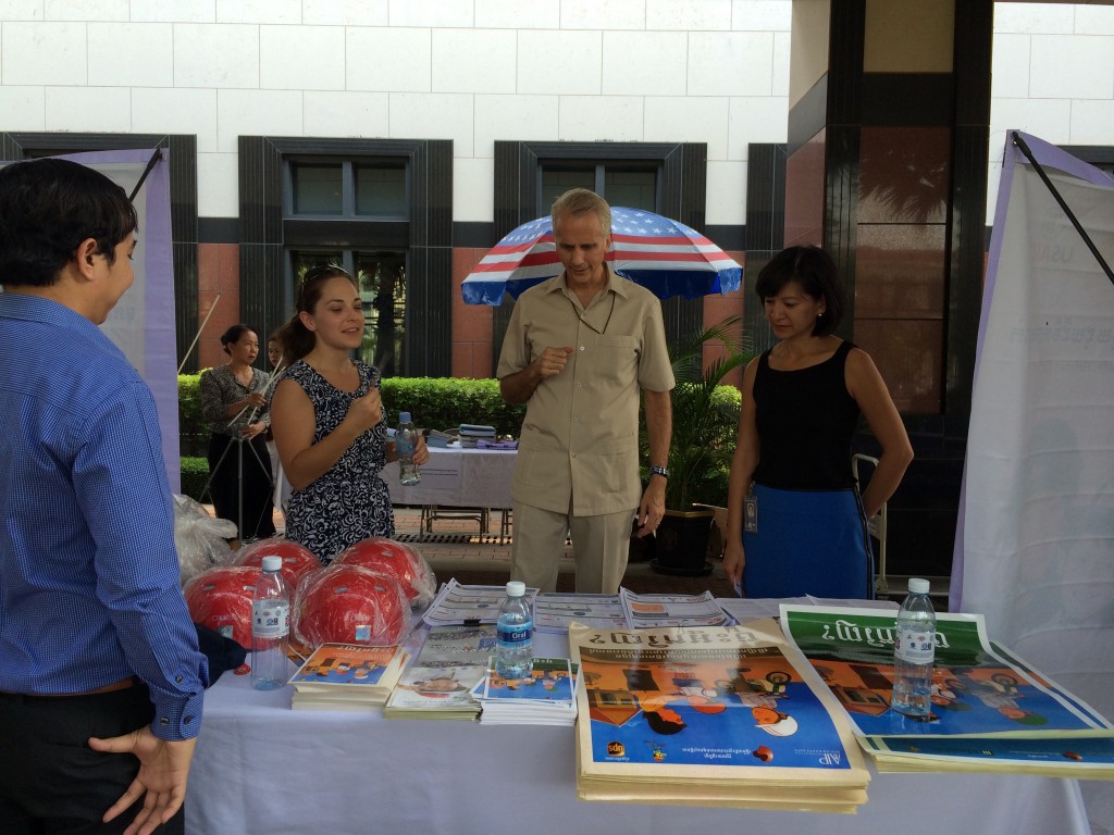 AIP Foundation promoting motorcycle helmet use as a public health issue at the US Embassy Health Fair
