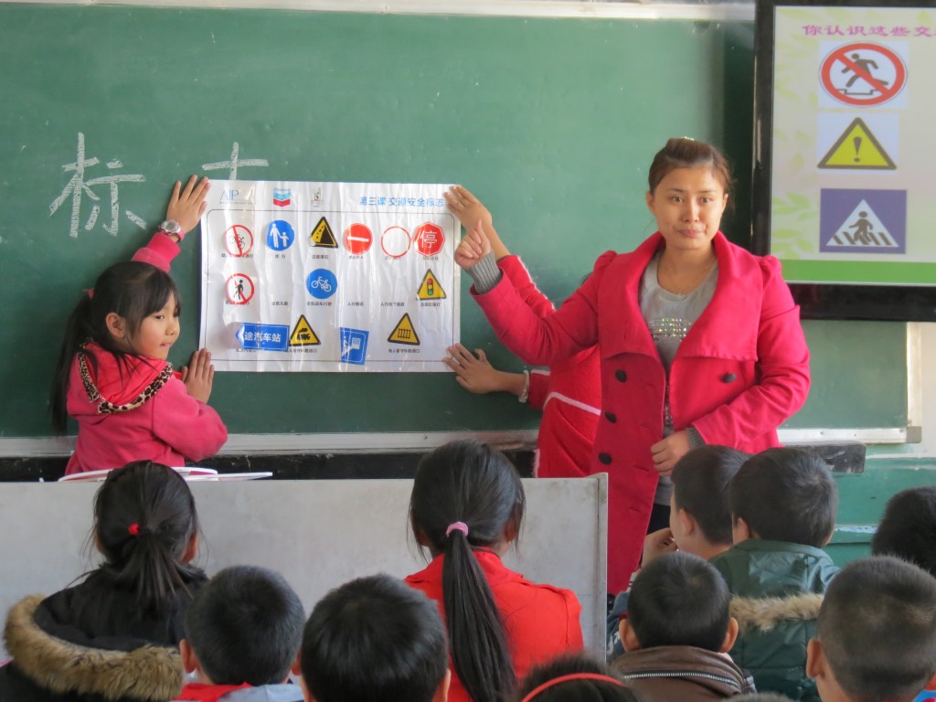 Teachers keep children interested in road safety lessons through fun games and activities