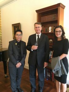 AIP Foundation CEO, Mirjam Sidik (right), and Thailand Country Manger, Oratai Junsuwanaruk (left), with the German Ambassador to Thailand, H.E. Rolf Schulze, at the inaugural Evonik Road Safety Award ceremony in Bangkok.