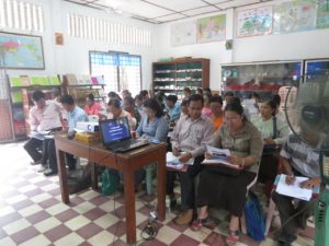 Teachers from Kessararam Primary School participate in a training session as part of the Helmets for Families program.