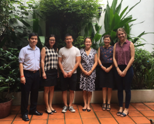AIP Foundation’s Cambodia Country Director, Pagna Kim; CEO, Mirjam Sidik; Development Coordinator, Peggy Moriarty; and Policy Change Implementation and Enforcement Advisor, Louis Goldman, join USAID-DIV representatives Erin Crosset (right) and Duc Tran (center). 