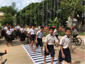 Students at Kiru Kosal Anuk Wat Primary School for Helmets for Kids activity July 2017