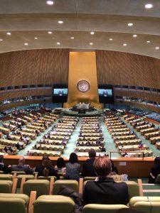 The General Assembly Hall of UN headquarters in New York City, where the UNRSC meeting was convened. 