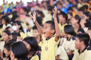 Primary school students in Songkhla celebrate Road Safety Week 2023, promoting safer journeys to school